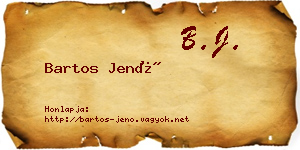 Bartos Jenő névjegykártya