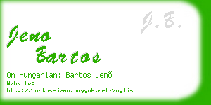 jeno bartos business card